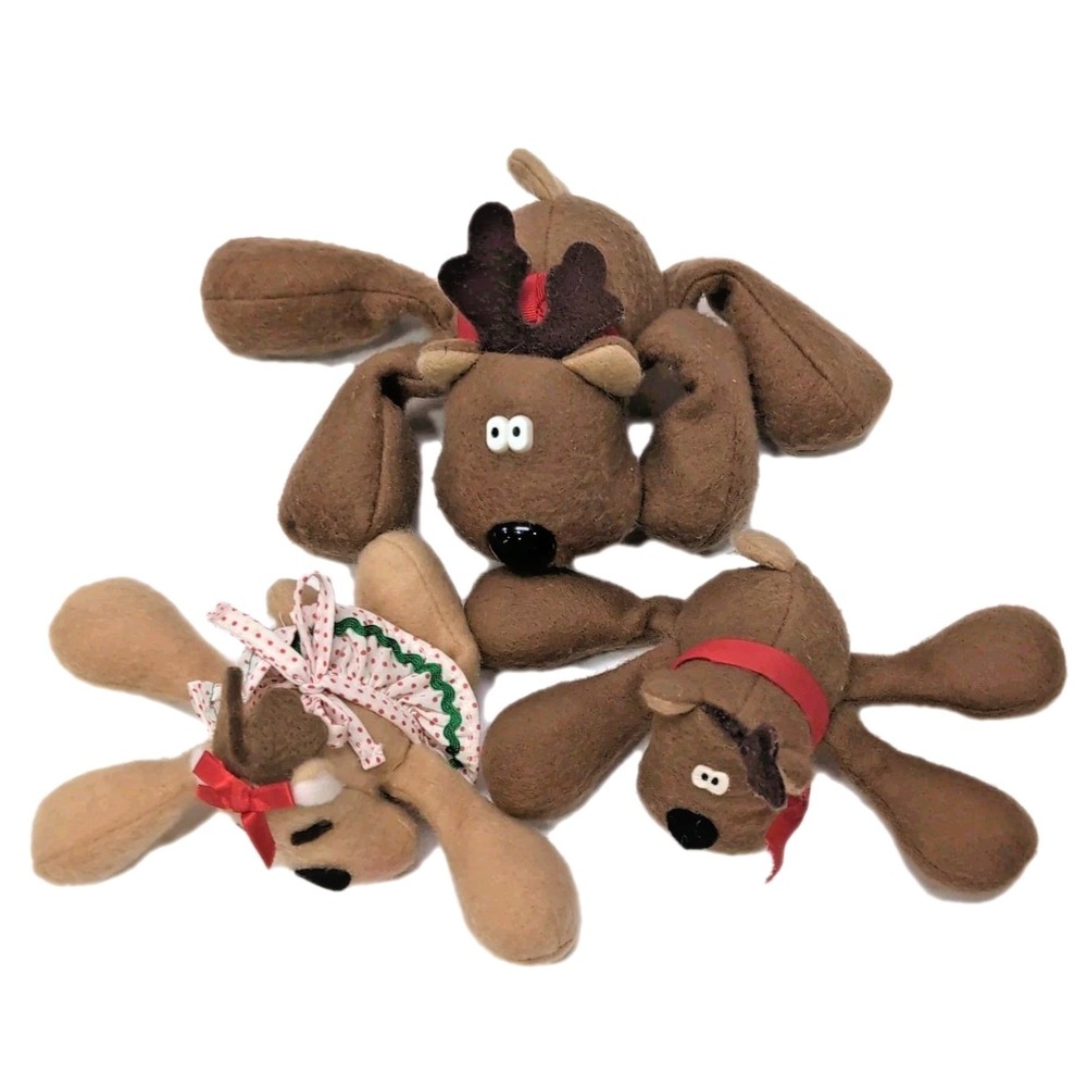 Vtg 1979 Rodney Reindeer Rhonda Rodney‎ Minis Hallmark Christmas Plush Lot of 3